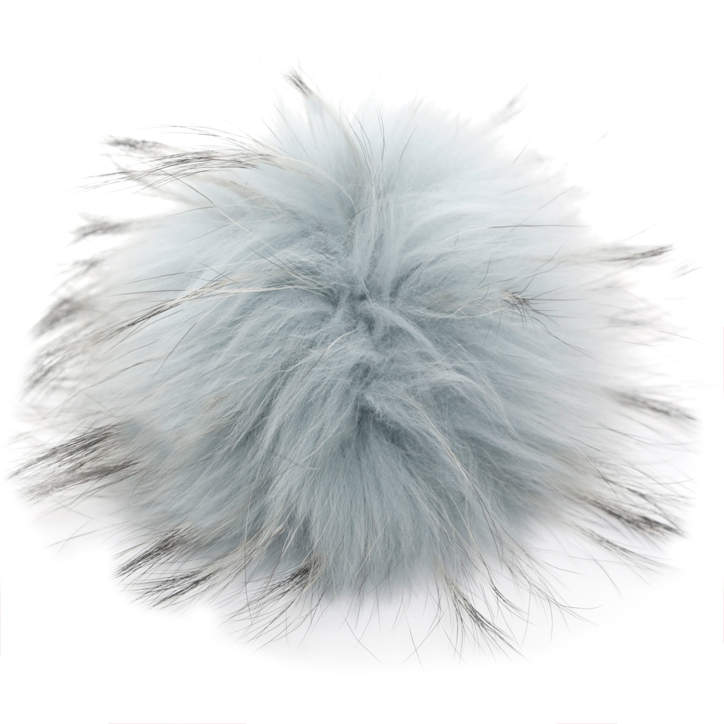 Big Faux Fox Fur Bobbl - Pale Grey